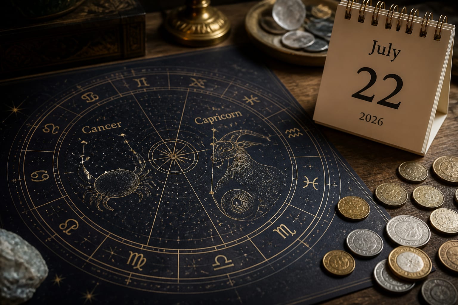 Horoscop 22 iulie 2026 pentru Rac și Capricorn cu accent pe bani, timp și termene