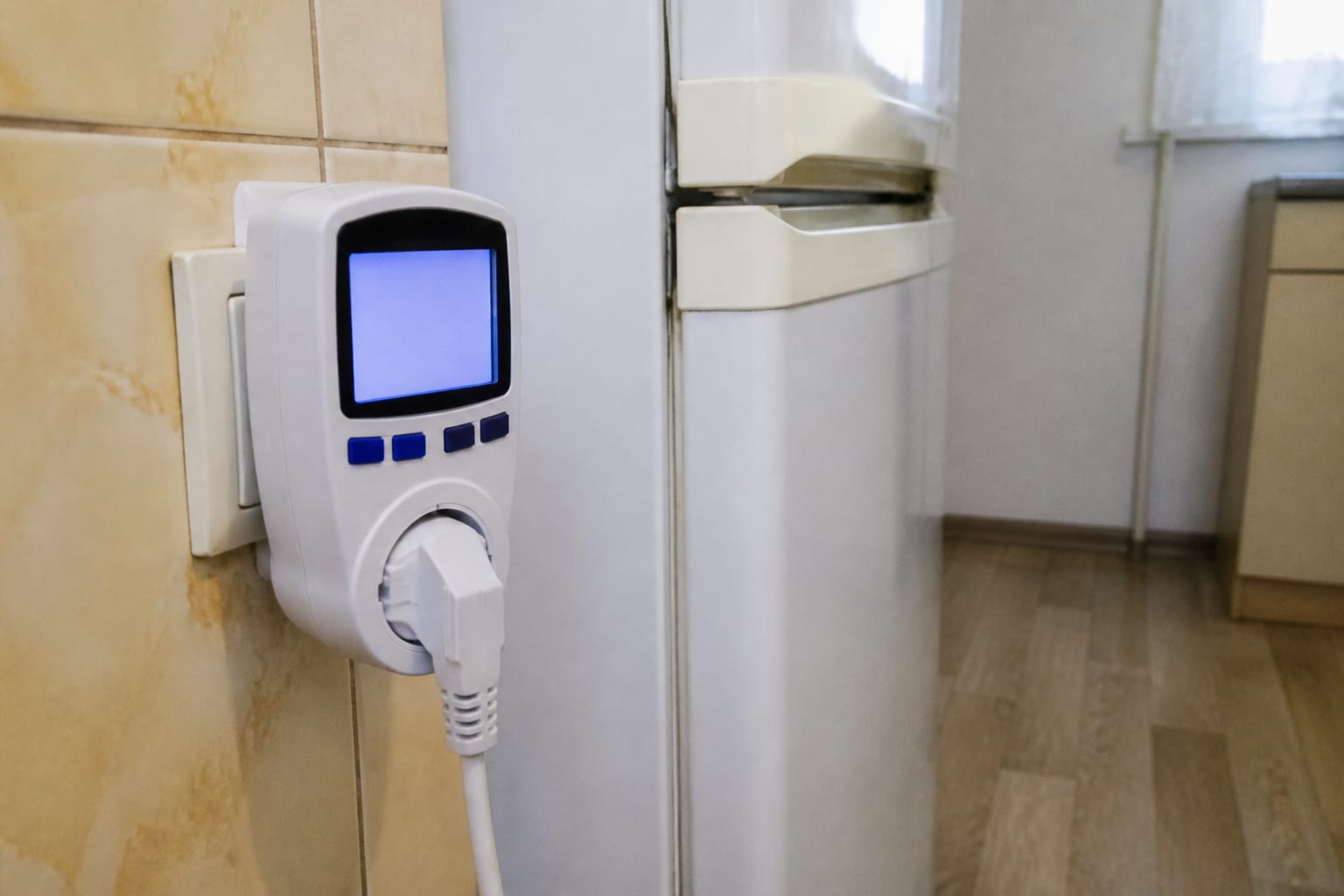 Wattmetru de priză în funcțiune